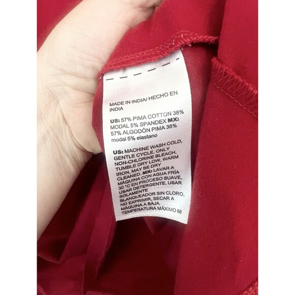 Chicos Touch of Cool Layering Tee T Shirt Size 3 XL Lot Red Green Long Sleeve - Picture 4 of 8